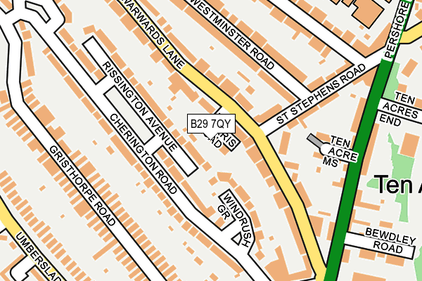 B29 7QY map - OS OpenMap – Local (Ordnance Survey)