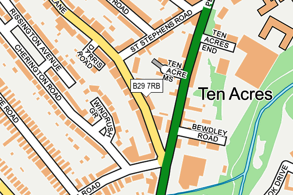 B29 7RB map - OS OpenMap – Local (Ordnance Survey)