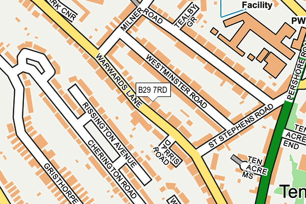 B29 7RD map - OS OpenMap – Local (Ordnance Survey)