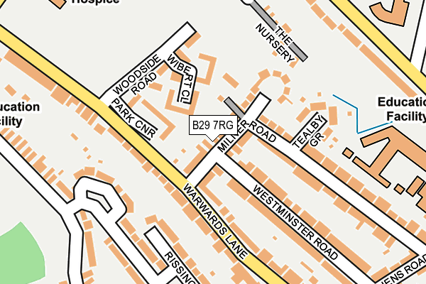 B29 7RG map - OS OpenMap – Local (Ordnance Survey)