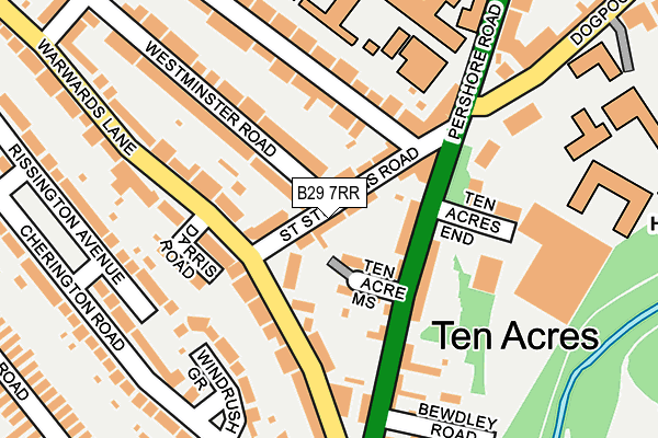 B29 7RR map - OS OpenMap – Local (Ordnance Survey)