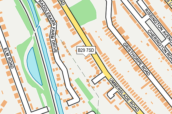 B29 7SD map - OS OpenMap – Local (Ordnance Survey)