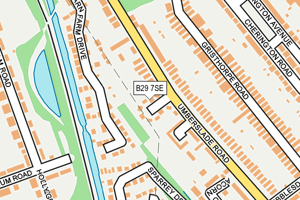 B29 7SE map - OS OpenMap – Local (Ordnance Survey)