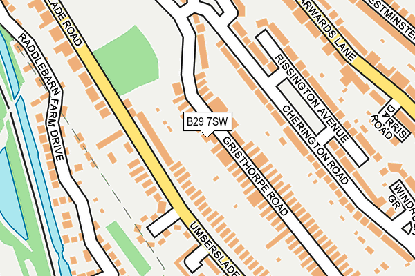 B29 7SW map - OS OpenMap – Local (Ordnance Survey)