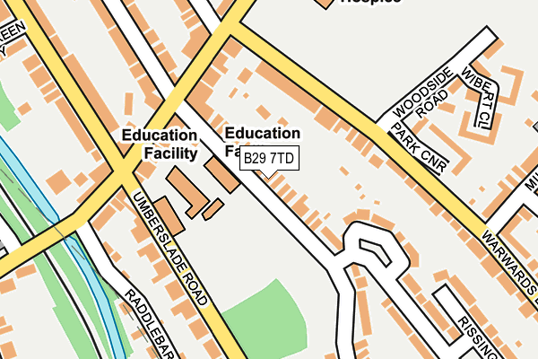 B29 7TD map - OS OpenMap – Local (Ordnance Survey)