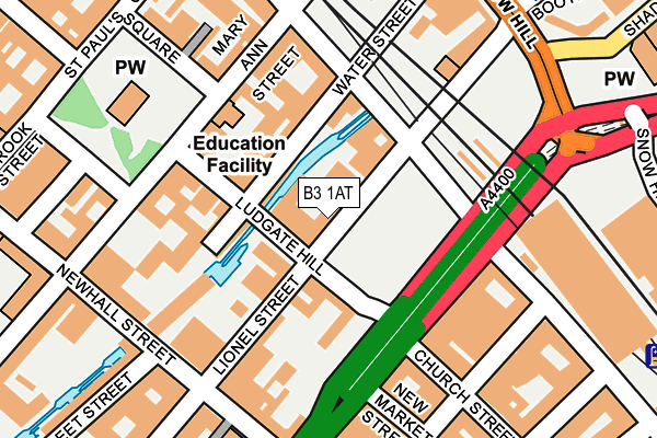 B3 1AT map - OS OpenMap – Local (Ordnance Survey)