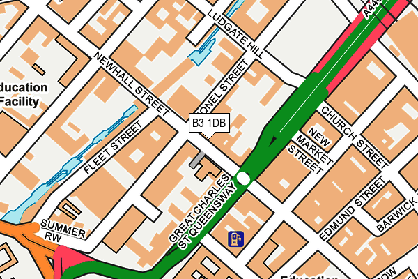 B3 1DB map - OS OpenMap – Local (Ordnance Survey)