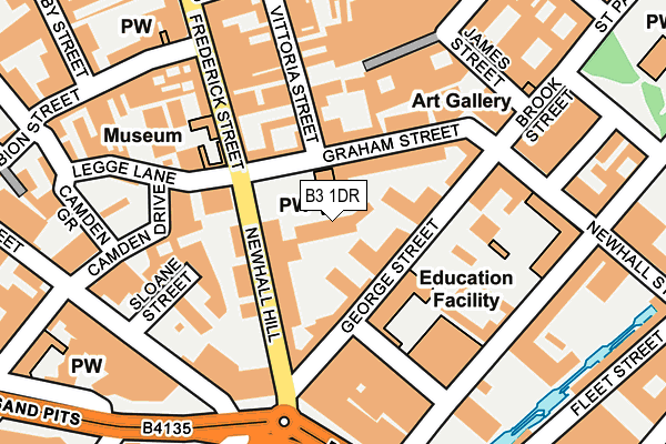 B3 1DR map - OS OpenMap – Local (Ordnance Survey)