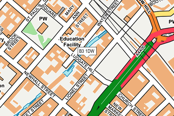 B3 1DW map - OS OpenMap – Local (Ordnance Survey)
