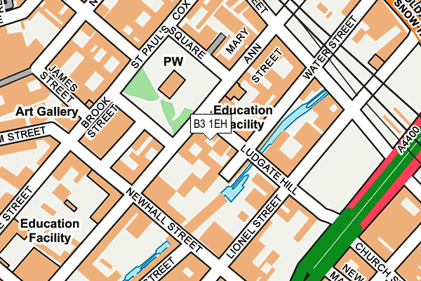 B3 1EH map - OS OpenMap – Local (Ordnance Survey)