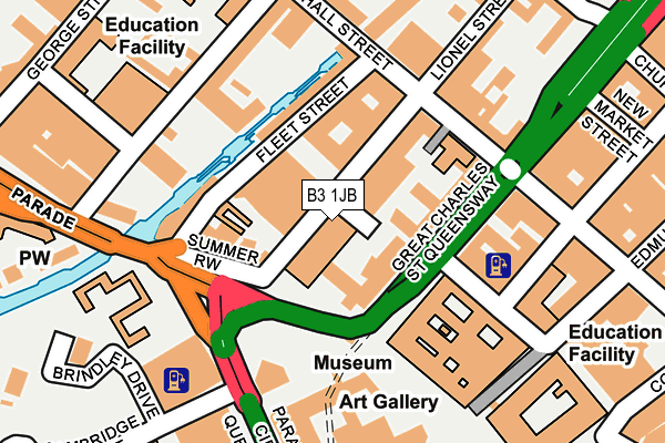 B3 1JB map - OS OpenMap – Local (Ordnance Survey)