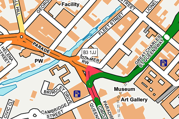 B3 1JJ map - OS OpenMap – Local (Ordnance Survey)