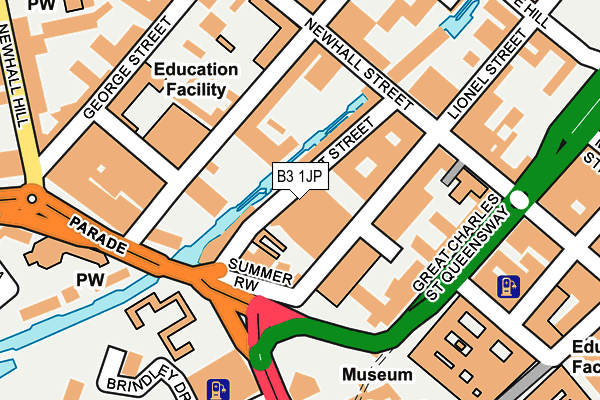 B3 1JP map - OS OpenMap – Local (Ordnance Survey)