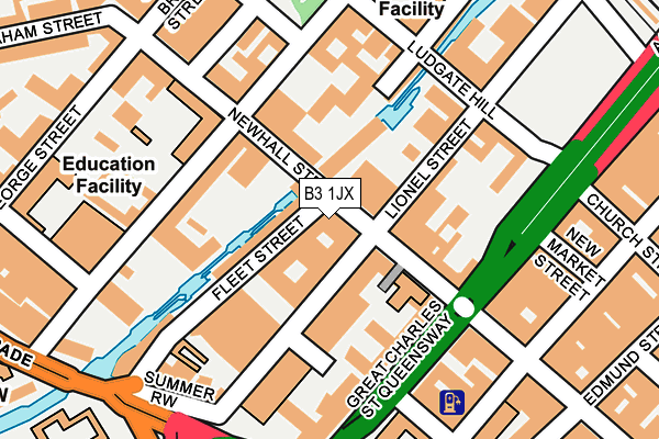 B3 1JX map - OS OpenMap – Local (Ordnance Survey)