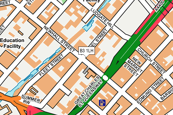 B3 1LH map - OS OpenMap – Local (Ordnance Survey)