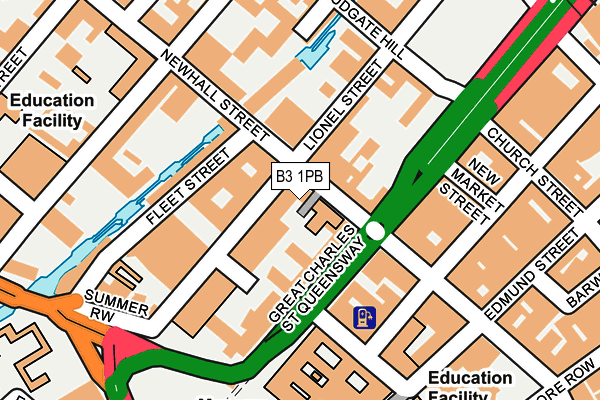 B3 1PB map - OS OpenMap – Local (Ordnance Survey)