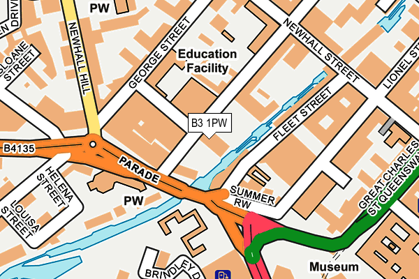 B3 1PW map - OS OpenMap – Local (Ordnance Survey)