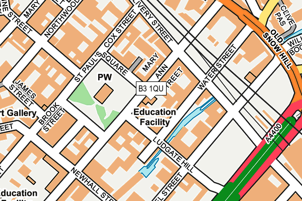 B3 1QU map - OS OpenMap – Local (Ordnance Survey)