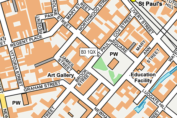 B3 1QX map - OS OpenMap – Local (Ordnance Survey)