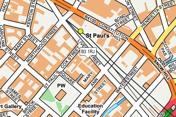 B3 1RJ map - OS OpenMap – Local (Ordnance Survey)