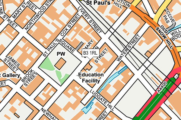 B3 1RL map - OS OpenMap – Local (Ordnance Survey)