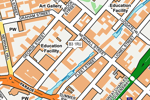 B3 1RU map - OS OpenMap – Local (Ordnance Survey)
