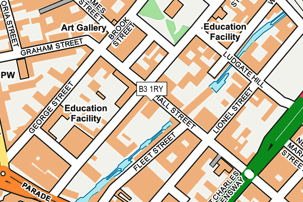 B3 1RY map - OS OpenMap – Local (Ordnance Survey)