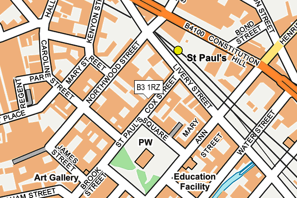 B3 1RZ map - OS OpenMap – Local (Ordnance Survey)