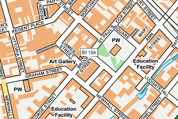 B3 1SA map - OS OpenMap – Local (Ordnance Survey)