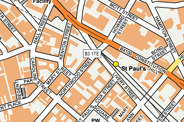 B3 1TE map - OS OpenMap – Local (Ordnance Survey)