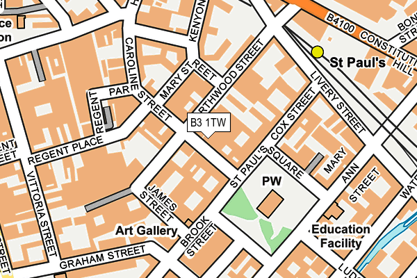 B3 1TW map - OS OpenMap – Local (Ordnance Survey)