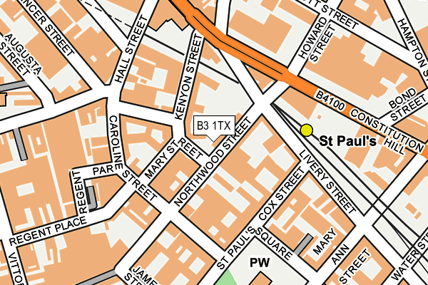 B3 1TX map - OS OpenMap – Local (Ordnance Survey)