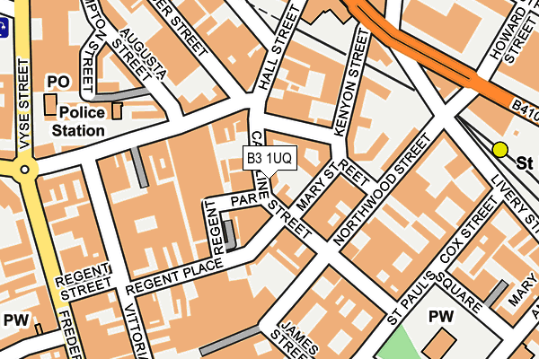 B3 1UQ map - OS OpenMap – Local (Ordnance Survey)