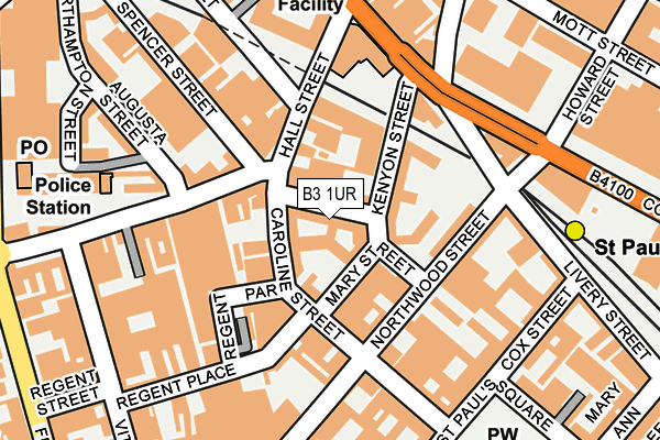 B3 1UR map - OS OpenMap – Local (Ordnance Survey)