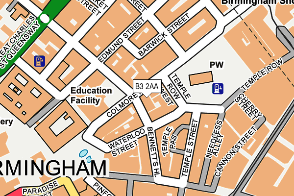B3 2AA map - OS OpenMap – Local (Ordnance Survey)