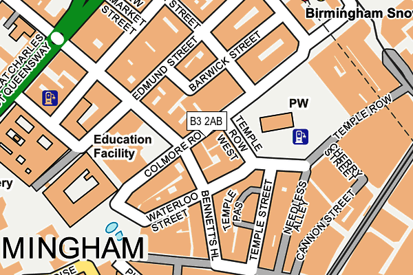 B3 2AB map - OS OpenMap – Local (Ordnance Survey)