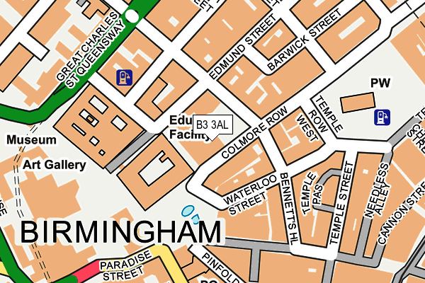 B3 3AL map - OS OpenMap – Local (Ordnance Survey)