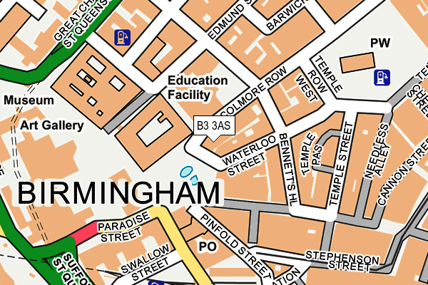 B3 3AS map - OS OpenMap – Local (Ordnance Survey)