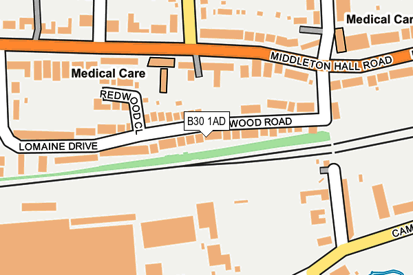 B30 1AD map - OS OpenMap – Local (Ordnance Survey)