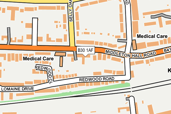 B30 1AF map - OS OpenMap – Local (Ordnance Survey)
