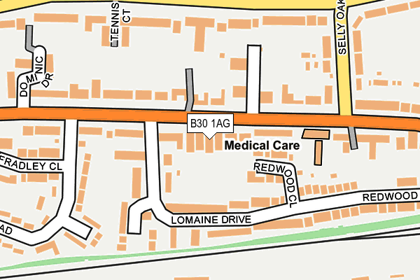 B30 1AG map - OS OpenMap – Local (Ordnance Survey)