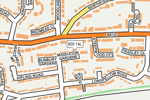 B30 1AL map - OS OpenMap – Local (Ordnance Survey)