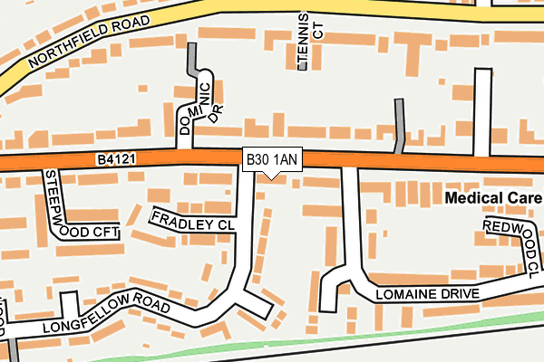 B30 1AN map - OS OpenMap – Local (Ordnance Survey)