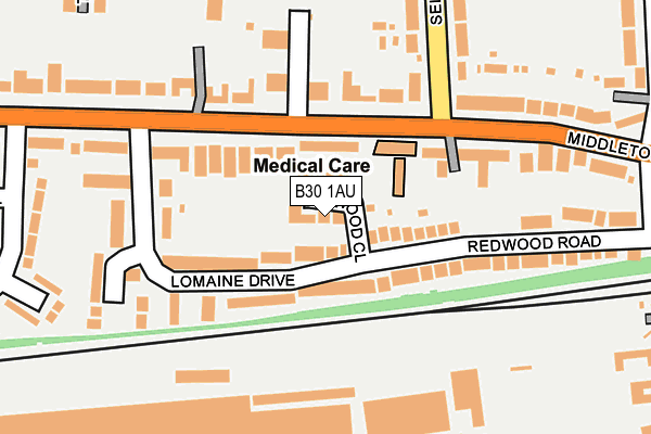B30 1AU map - OS OpenMap – Local (Ordnance Survey)