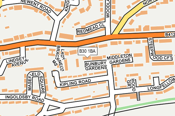 B30 1BA map - OS OpenMap – Local (Ordnance Survey)