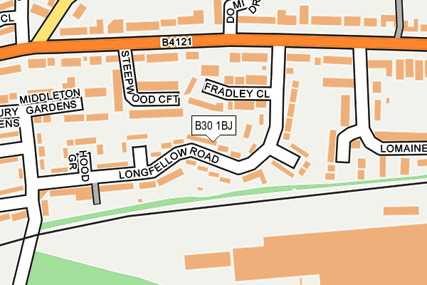 B30 1BJ map - OS OpenMap – Local (Ordnance Survey)