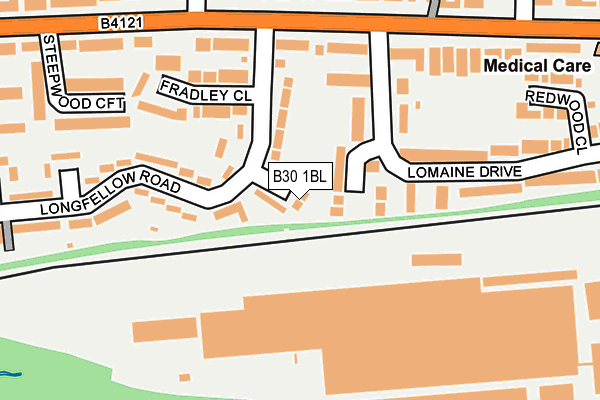 B30 1BL map - OS OpenMap – Local (Ordnance Survey)