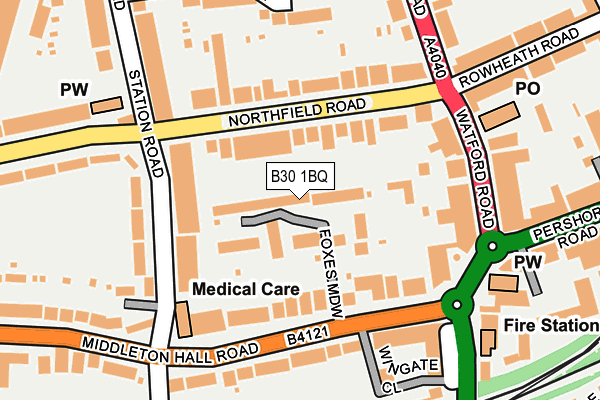 B30 1BQ map - OS OpenMap – Local (Ordnance Survey)