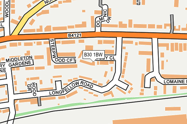 B30 1BW map - OS OpenMap – Local (Ordnance Survey)