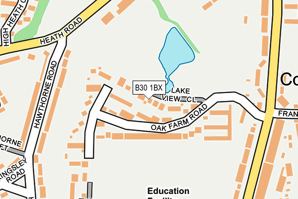 B30 1BX map - OS OpenMap – Local (Ordnance Survey)